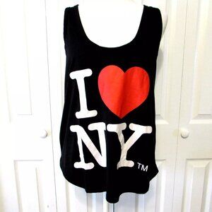 NEW I Love NY Logo Tank Top, Black, Size Medium, Racer Back